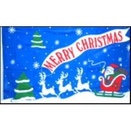 Flag Mall USA Santa Claus Flag Santa On Sleigh New 3x5 Feet Polyester Double Sided