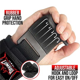 LUMAZU Weightlifting Hooks Grips Heavy Duty Wrist Wraps Coating Hooks Workout Wrist Support Neoprene Padded Lifting Straps with Hook Gym Weightlifting Gloves Exercise Fitness & Dead lifting (Black)