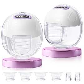 Seseno Electric Breast Pump, Portable Electric Double Breast Pump, Double Sealed Flange with 4 Modes, 9 Levels, LED Display, Hands-Free Electric Breast Pump with 19/21 mm Flanges, White