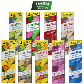 Natty Full Width Wraps 15 Packs Per Box 4 Wraps Per Pack (Assorted Flavors)