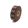 11 Yard Spool 0.98 inch Wide Red&Brown Geometric Diamond Jacquard