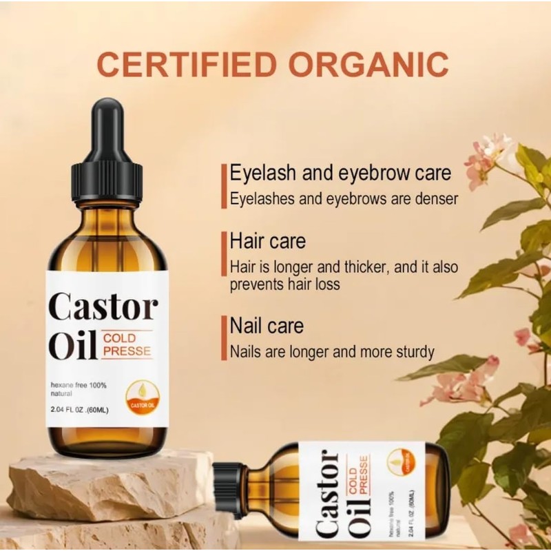 Wachinas Castor Oil, Cold Pressed, Hexane Free, 100% Natural, 60ml