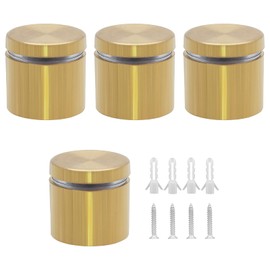 Bonsicoky 4 Sets Golden Stainless Steel Standoff Screws, Wall Mounting Sign Standoff Hardware for Hanging Acrylic Glass Picture Frame (1" x 1")