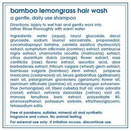 LATHER Bamboo Lemongrass Hair Wash, Daily Moisturizing Shampoo, 8 Ounce Bottles (Pack of 2)
