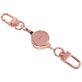 Plus Nao Reel Keychain, Key Ring, Elastic Reel, Canavilla, Reel Strap, Unisex, Anti-Lost, Stretchable, Keys, ID Card, Pass, rose gold