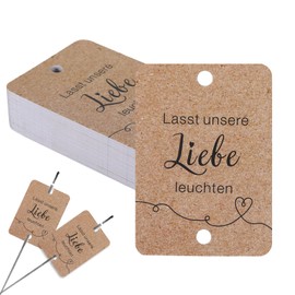 Sparklers Wedding Labels Brown - Stylish Wedding Favours for Glow Sticks & Star Splashes with "Let Our Love Light Up" Motif, Ideal for Wedding Decoration & Photo Tasks