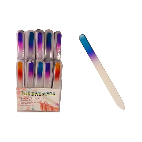 Diamond Visions Max Force 01-0289 MultiPack of Glass Nail Files in Assorted Colors (2 Nail Files)