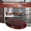 Angel Shield Elongated Wood Toilet Seat with Quiet Close,Easy Clean,Quick-Release