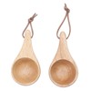 2Pcs Camping Mug Drinking Tea Cup Rubber Wood Mini Portable