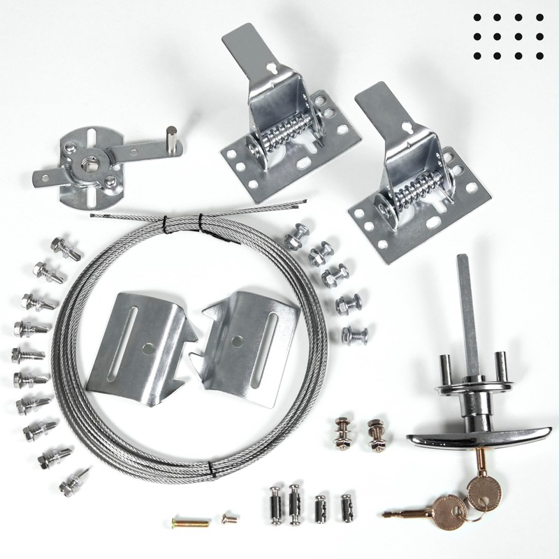 Garage Door Lock Kit, Complete Set with Spring Latch and