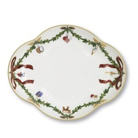 Royal Copenhagen Star Fluted Christmas Oblong Dish 8.7 Inches