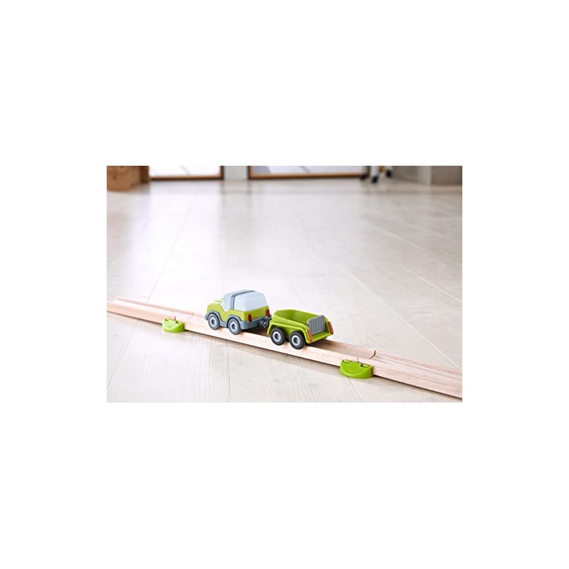 HABA Kullerbü 306687 Off-Road Vehicle with Trailer, Toy Vehicle from