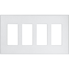 Eaton 9524SG ASPIRE Screwless Wallplate, 4-Gang, Silver Granite