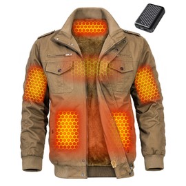 Men Heated Jacket Graphene Battery Pack Included 12v Sherpa Fleece Moto Hiking Gear Gift Essentials Accessories Cool Equipment Survival Stuff Ice Kayak Fishing Supplies Tactical Army Military Aviator