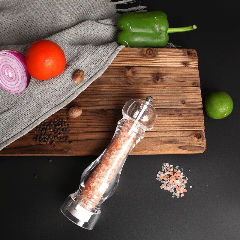 LHS Pepper Mill Grinder Salt Grinder, Arcylic Peppercorn Grinders with
