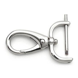 CRAFTMEMORE 2pcs Detachable Snap Hook Swivel Clasp with Screw Bar Bag Hardware Replacement VT501 (1/2 Inch, Silver)