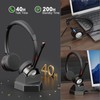 Beebang Bluetooth Headset with Microphone for PC, Wireless Headset with