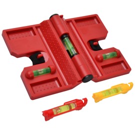 Angle Spirit Level Red Post Spirit Level with Magnet, Post Spirit Level 18.8 cm x 13.4 cm for Pipe Installation Picture Hanging Mounting Aid