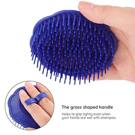 Hair Scalp Brush, Segbeauty 2Pcs Palm Massager Shampoo Brushes, Men Beard Comb Scalp Scrubber Floriated Shower Comb for Washing Hair, Pet Shower Grooming, Salon, Travel
