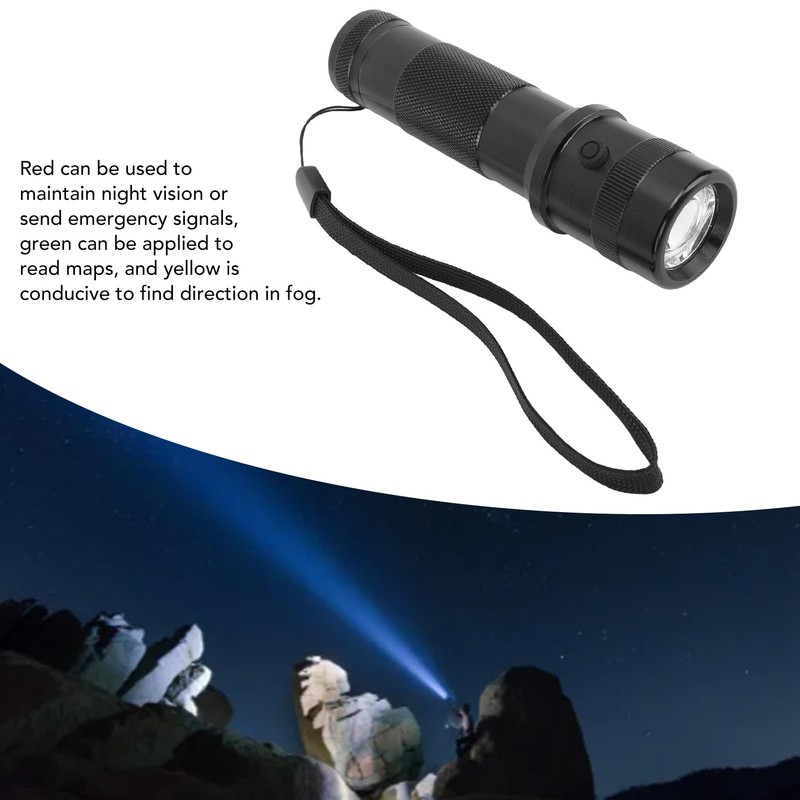 Asixxsix Multicolor LED Flashlight, 10 Colors RGB Flashlight IPX4 Waterproof