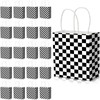 Marspark 24 Pcs Checkered Racing Treat Bags Black and White