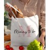 SZERE Initial M Mommy to Be Gifts Pink Canvas Tote