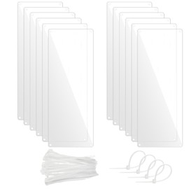 HeNdShe 12 Pcs Pet Cage Liner - 13.8'' x 4.8'' Urine Guard - Clear Plastic Sheet Side Lining with Holes and Zip Ties for Rabbit Guinea Pig Chinchilla Rat Hedgehog