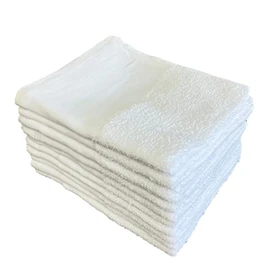 Plus One Towel, Thin Face Towel with Flat Lands, Approx. 13.4 x 33.1 inches (34 x 84 cm), Set of 10, White, 100% Cotton
