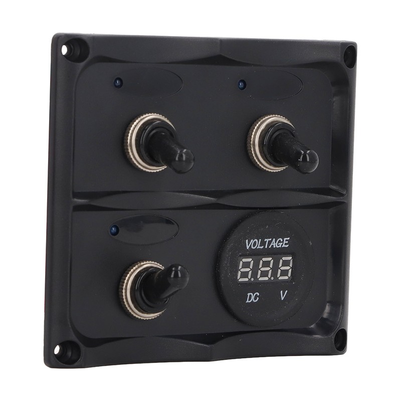Rocker Switch Panel 3 Gang LED Waterproof DC12V‑24V with Display