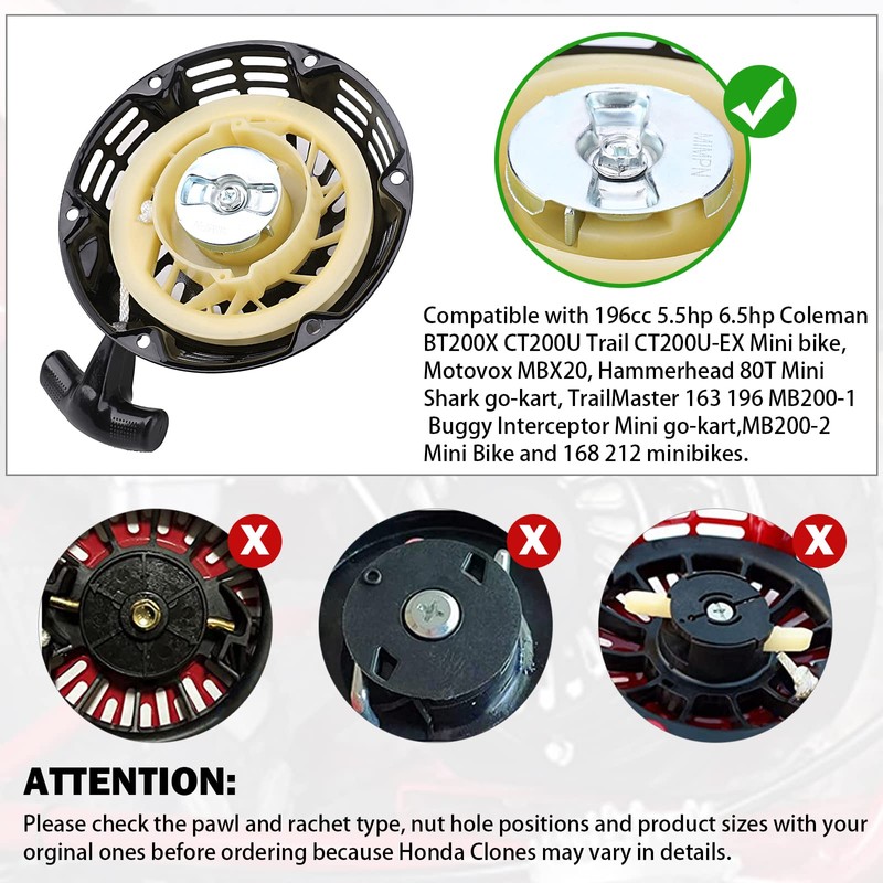 Predator 212 Pull Start Assembly, Replacement Predator 212cc Recoil Starter