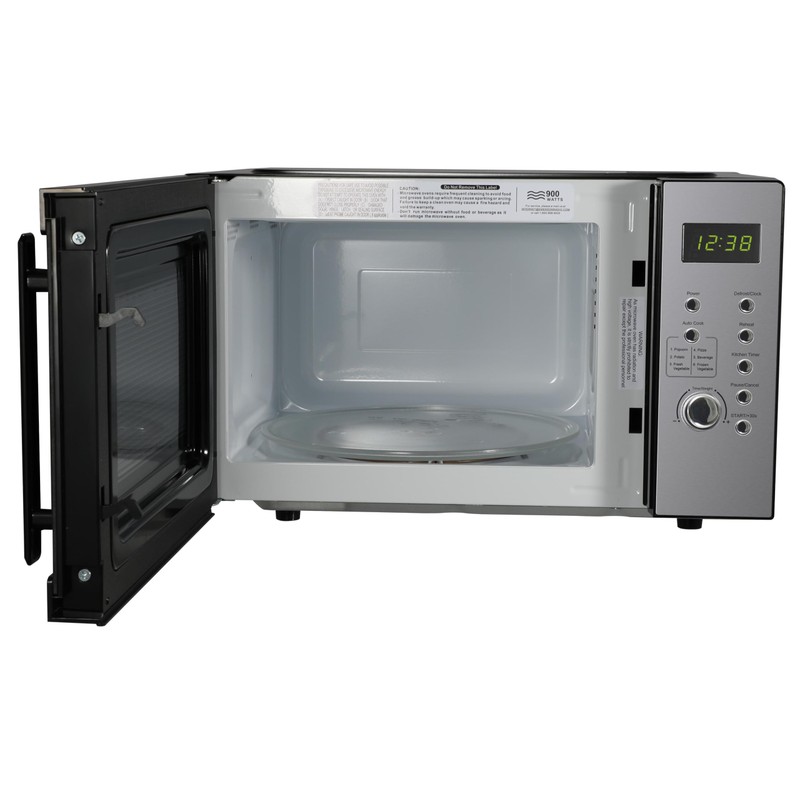 Emerson MW9005SS Compact Countertop Microwave Oven with Button Control, LED