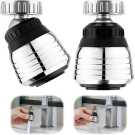 2 unidades de aireador de grifo giratorio de 360°, accesorio de grifo de cocina, filtro para grifo, aireador de grifo de 2 modos con adaptadores, adecuado para grifo de ducha cocina y cuarto de baño