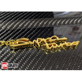 Pro Spec Imports - Gold Chrome 'Supra Turbo' keychain designed for Supra Mk4 / A80, A70, A90, solid metal key chain, 2JZ JZA80