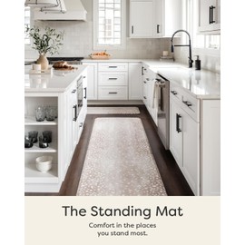 House of Noa Nama Standing Mat – Anti-Fatigue Cushioned Kitchen Mats for Floor | Ergonomic Bounce-Back Foam Kitchen Mats | Anti-Fatigue Mats for Kitchen & Standing | Fawn Brown | 22" x 54"