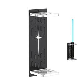 ANMAYNICE Wall Mount Light Saber Display Stand, Vertical Light Saber Holder for Wall, Acrylic Saber Wall Mount Display Rack for Sword Wand Saber Collectors, Black