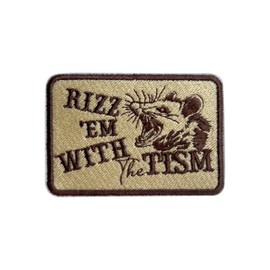 Zolawe Rizz'em With The 'tism Possum Hook and Loop Patch, 3 Inches Sew On Patches, Embroidery Patches for Backpacks Bags Vest Dog Harness, Tactical Military Embroidered Patches, DIY Patch for Boy Girl