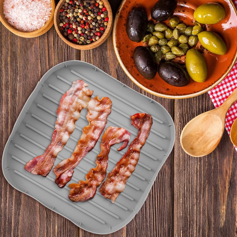 Microwave Bacon Maker, Food Grade Silicone Bacon Cooker for Microwave