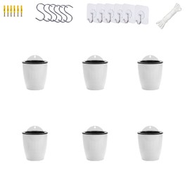 ORIMERC 6 Pack White Self Watering Planter Pots Vertical Living Wall Planter Indoor Outdoor Plant Wall Flower Basket Kitchen Herbs Railing Fence Trellis Decor (Small)