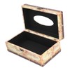 Tissue Box Organizer Composite Wood Leather Rounded Edges Premium Texture