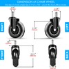 RidRed Office Chair Wheels - Replacement Rubber Wheels - Universal