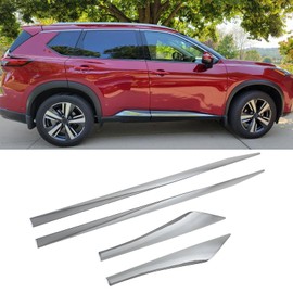 Body Side Door Molding Trim Covers Compatible with Nissan Rogue 2025 2024 2023 2022 2021 Door Molding Stripes Chrome ABS