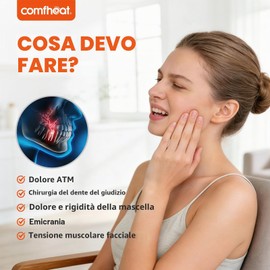 comfheat Cuscinetto riscaldante per il viso per alleviare il dolore TMJ, fascia riscaldata USB per mascelle, recupero dei denti del giudizio, 3 impostazioni di calore regolabili, riduce i sintomi