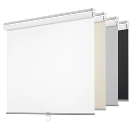 ChrisDowa Cordless Roller Shade Blackout Blinds for Windows 58" X 72" White