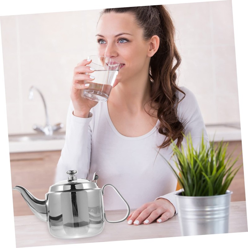 ABOOFAN 1pc Heat Resistant Stainless Steel Filter Teapot Practical Handheld
