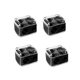 Sacapuntas Doble Orificio con Contenedor, 4 Sacapuntas para Cosmticos, Sacapuntas de Maquillaje y Delineador de Ojos con Tapa                         