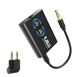 1Mii ML300 Bluetooth 5.3 Transmitter Receiver for TV to 2 Wireless Headphones, 3.5mm AUX Bluetooth Audio Adapter with AptX Adaptive/Low Latency/HD, for Airplane/Home Stereo/Speaker/Car