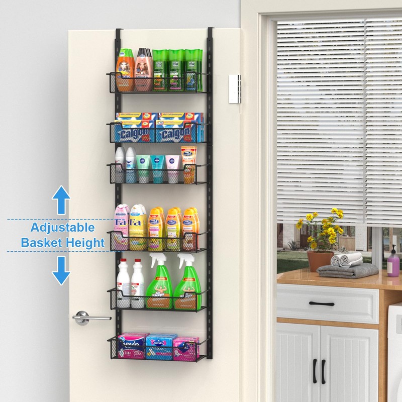 VyGrow 12.3" W Narrow Over the Door Pantry Organizer, 6-Tier