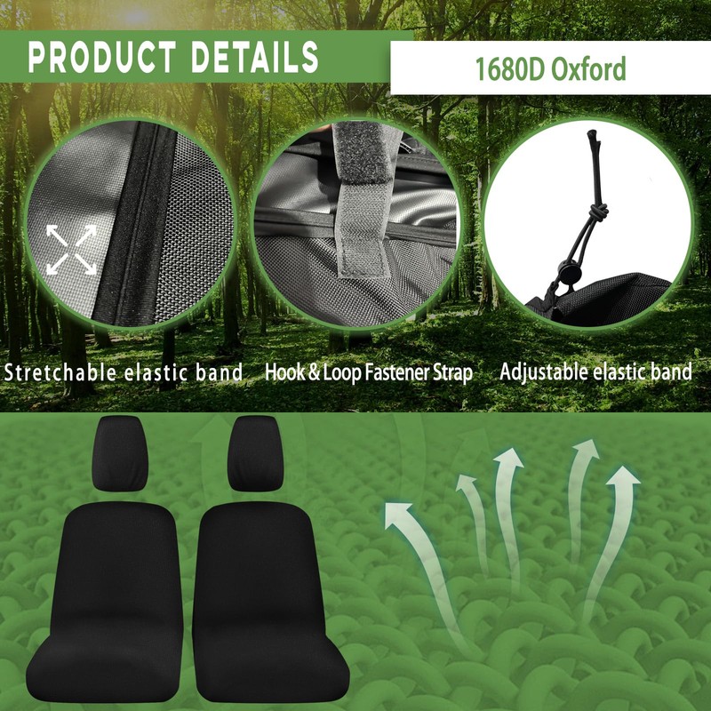 YONQIFON UTV Hisun Seat Covers 1680D Waterproof Compatible with Hisun