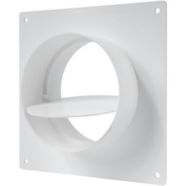 Vent Systems 4" inch Air Vent Duct Connector Flange Straight Ventilation Pipe Plastic Ducting Connector Plate For Cooling Heating Ventilation System HVAC With Valve