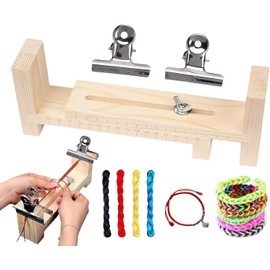 Funklu Adjustable Paracord Template Bracelets Manufacturer, Kit with U-Shaped Wooden Frame, Paracord Jig Bracelet Maker with 2 Clips, DIY Weave (4 Rolls of 24M Woven Rope Bracelets